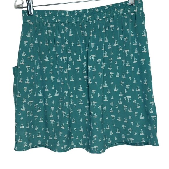 Rosebud Women’s Size 1 Green Skirt with Sailboat Theme,Pockets - Picture 2 of 7